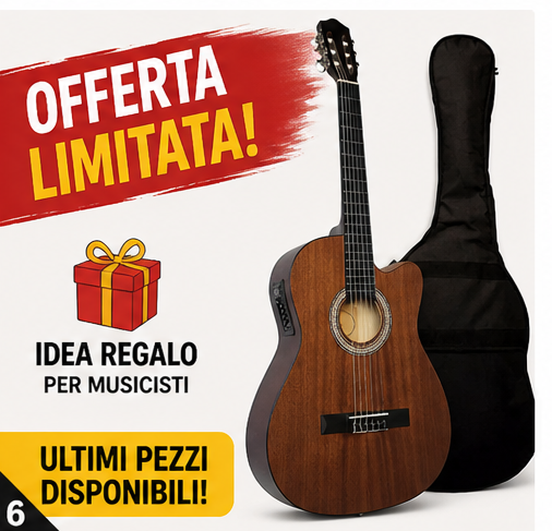 Chitarra Classica Natural CW 4/4 Elettrificata 4b + Borsa - immagine 5
