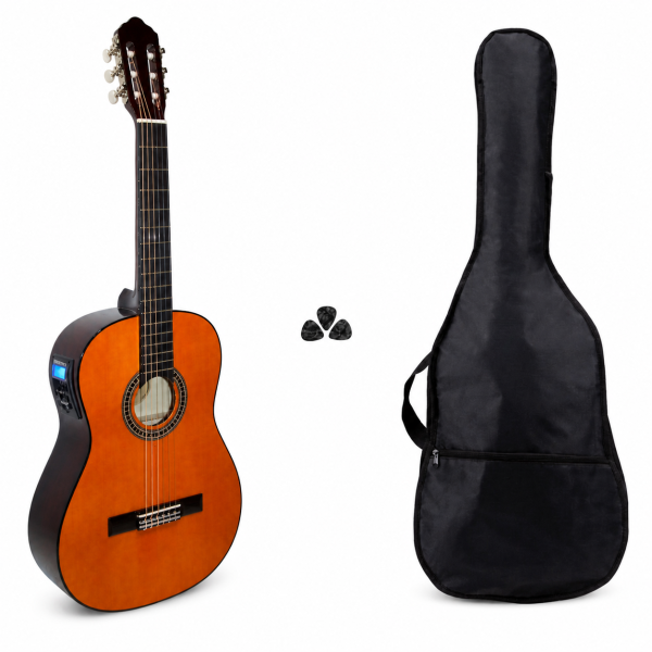 Chitarra Classica Elettrificata 4/4 Natural con Accordatore – Perfetta per Principianti