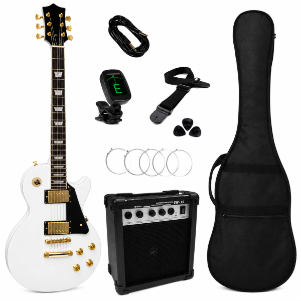 Les Paul Bianca Vintage con Amplificatore e Accessori