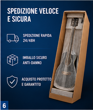 Chitarra Elettroacustica 41” SMT Blueburst con EQ e Accordatore - immagine 6
