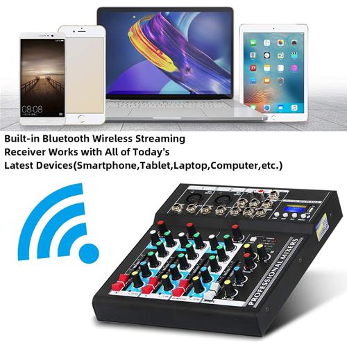Mixer 4 canali MP3 USB Bluetooth con Effetto Echo