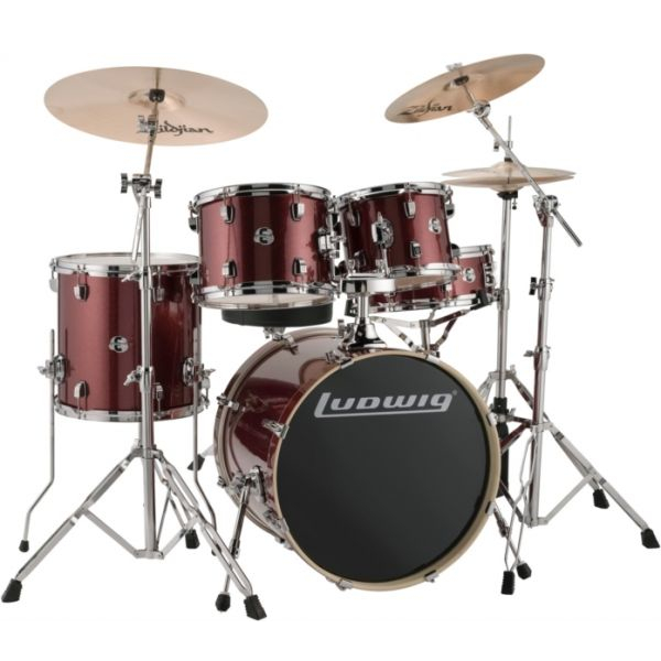 Batteria Acustica Ludwig Element Red Wine Sparkle Lcee200