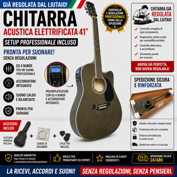 Chitarra Acustica Grey Elettrificata