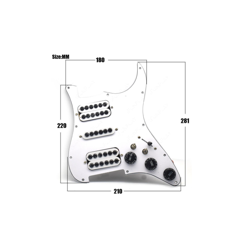 Battipenna Stratocaster HSH Invader Precablato - Bianco