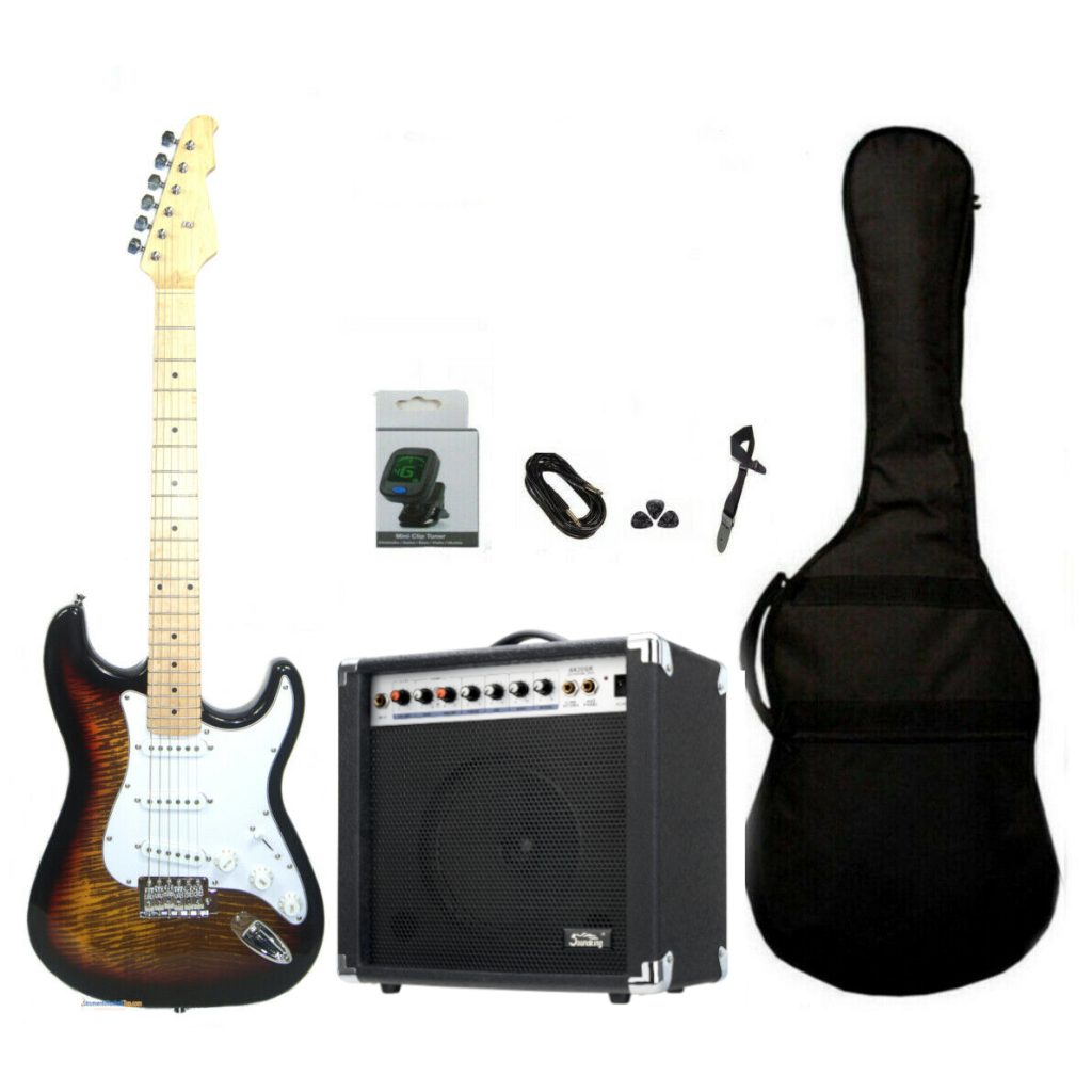 Kit Chitarra Stratocaster SMT Flammed e Amplificatore
