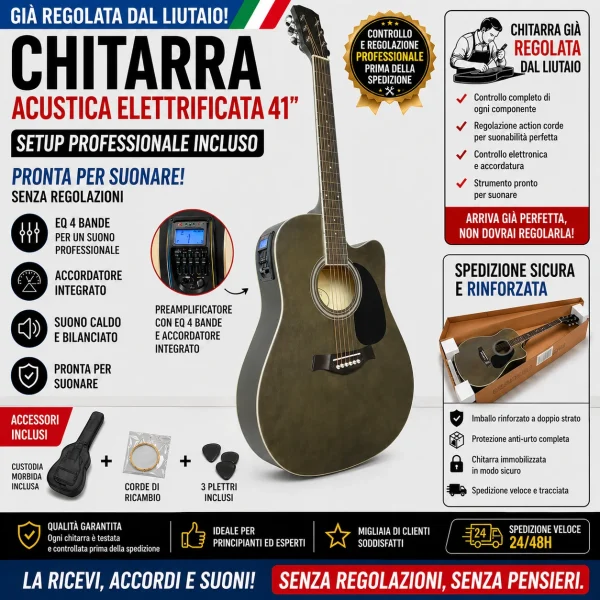 Chitarra Acustica Grey Elettrificata