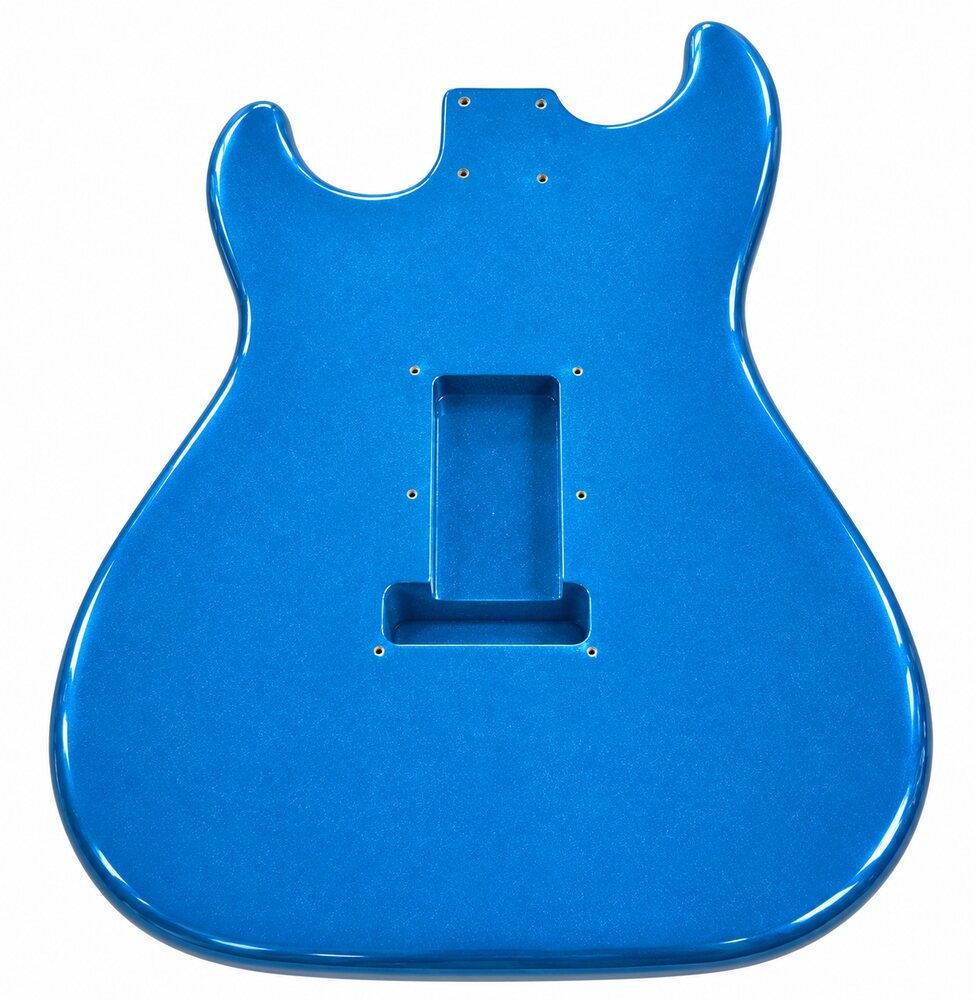 Corpo chitarra SMT tipo Stratocaster blu metallizzato, vista retro