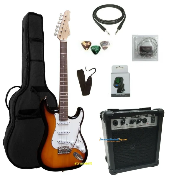 Kit Chitarra Stratocaster SMT Sunburst e Amplificatore