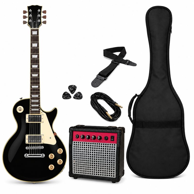 Weller SLP 500 BK kit chitarra elettrica nera con amplificatore e accessori